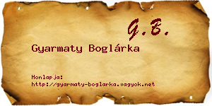 Gyarmaty Boglárka névjegykártya